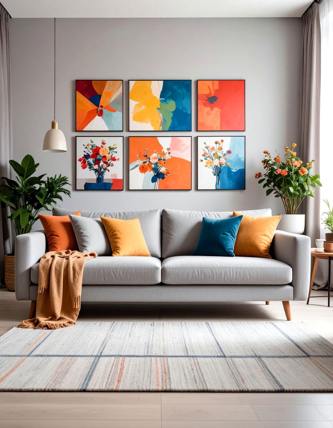 The Artsy and Colorful Studio - 30 grey sofa living room ideas