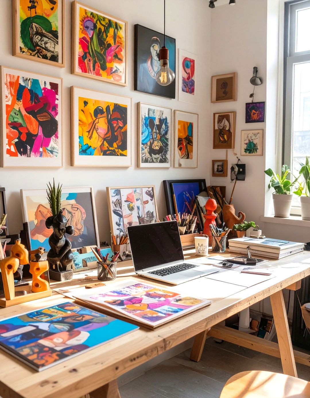 The Artsy and Eclectic Office Desk - 30 office desk decoration ideas