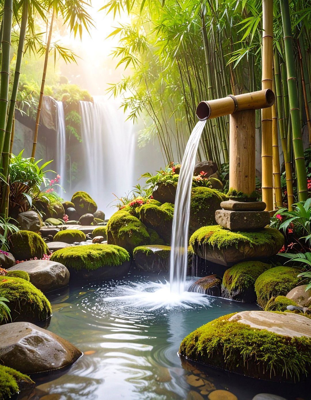 The Asian Inspired Bamboo Fountain - 30 ai waterfall garden ideas