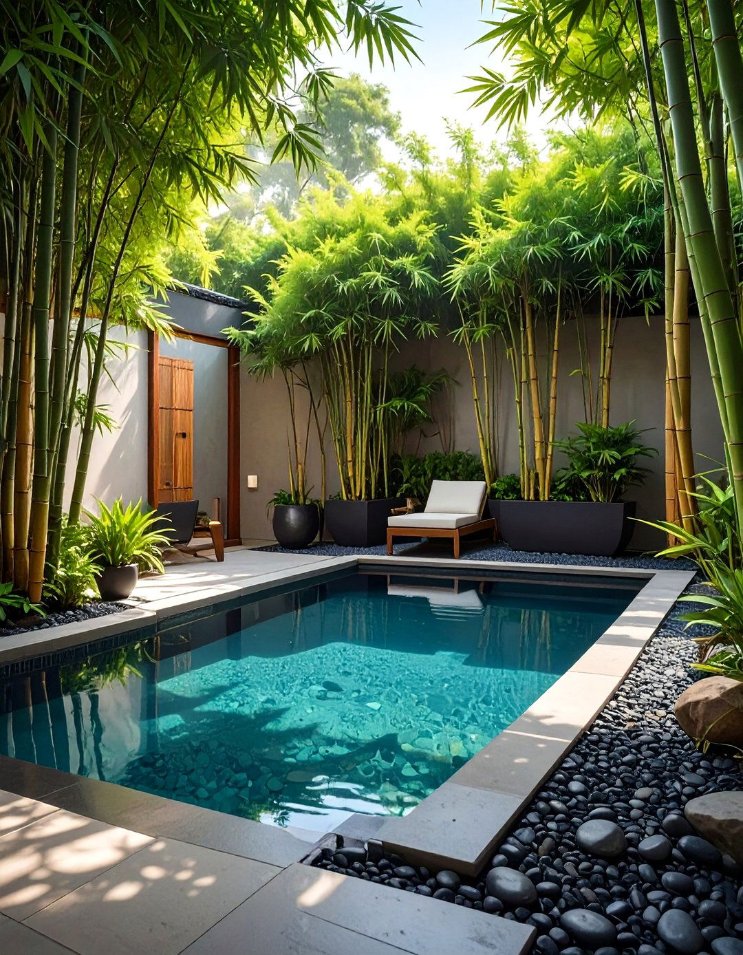 The Asian Inspired Bamboo Grove Pool Landscape - 30 low maintenance pool landscape design ideas