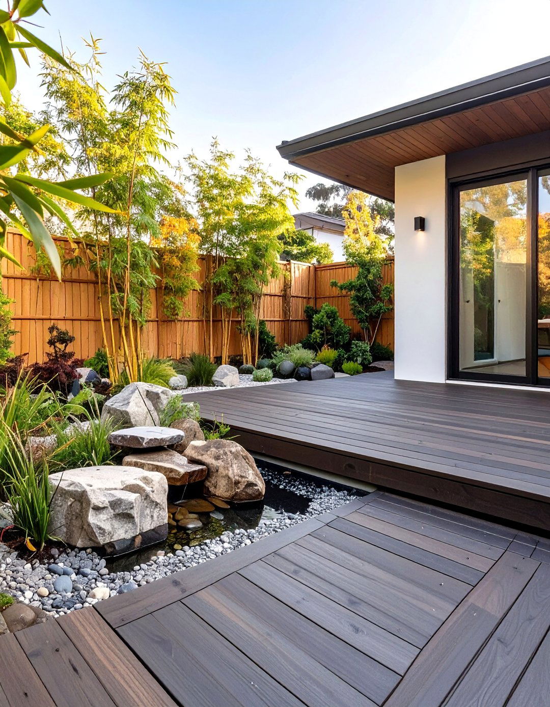 The Asian Inspired Zen Garden Deck - 30 deck ideas for above ground pools