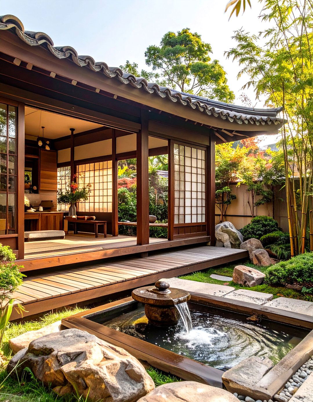 The Asian Zen Tea House - 30 covered patio extension ideas
