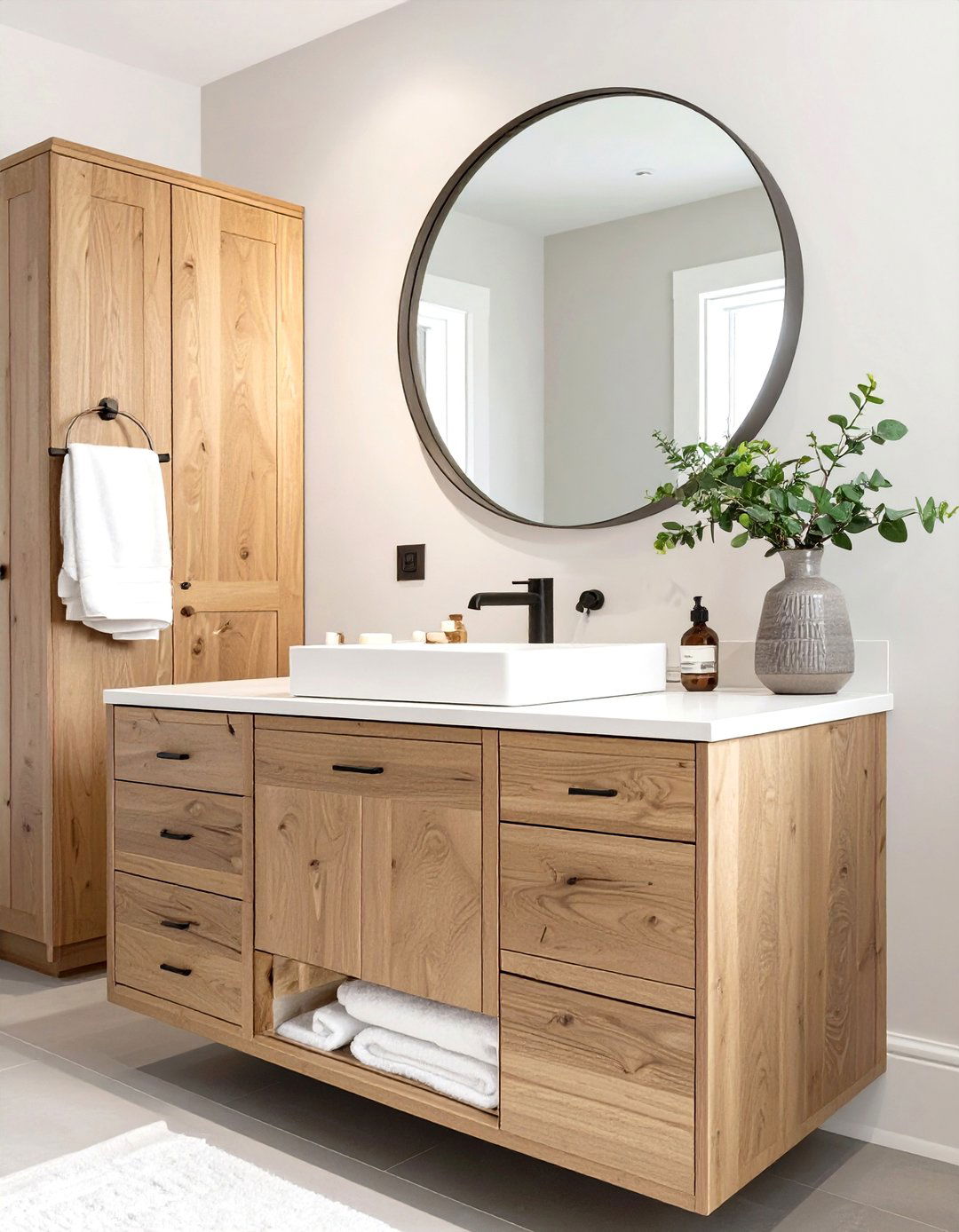 The Asymmetrical Design Bathroom - 30 modern rustic bathroom ideas