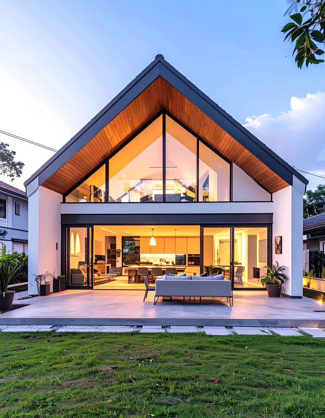 The Asymmetrical Gable House - 30 low budget modern 3 bedroom house design ideas