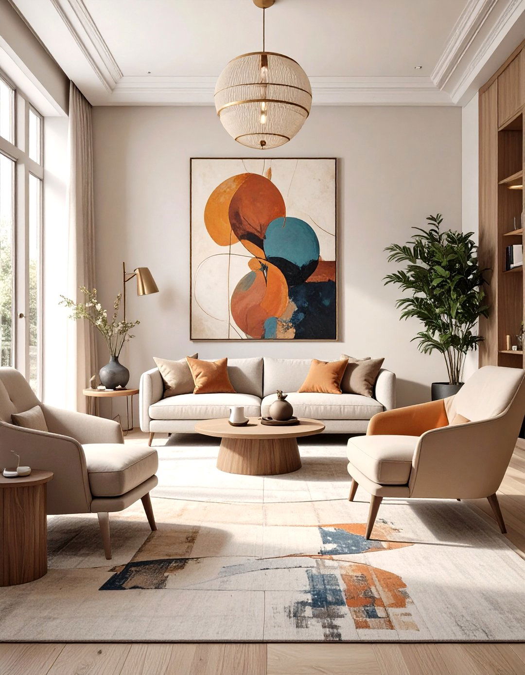The Asymmetrical Layout - 30 narrow living room ideas