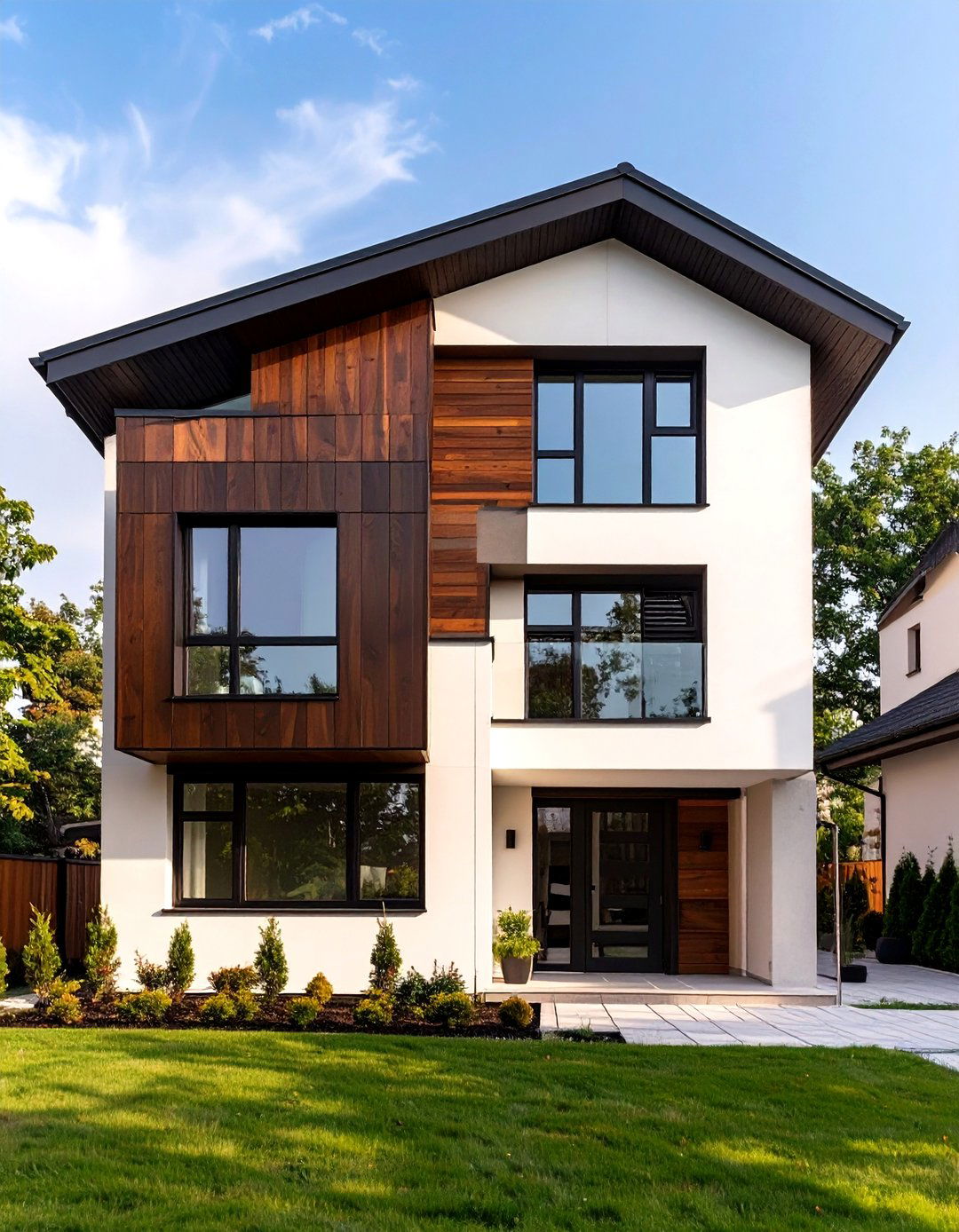The Asymmetrical Modern Look - 30 low budget simple two storey house design ideas