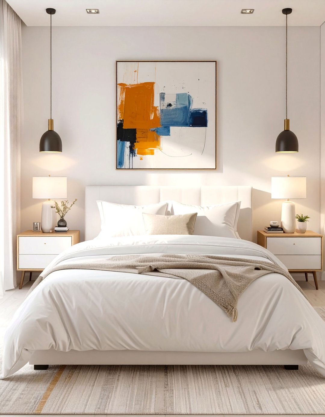 The Asymmetrical Modern White Bedroom - 30 modern white bedroom ideas