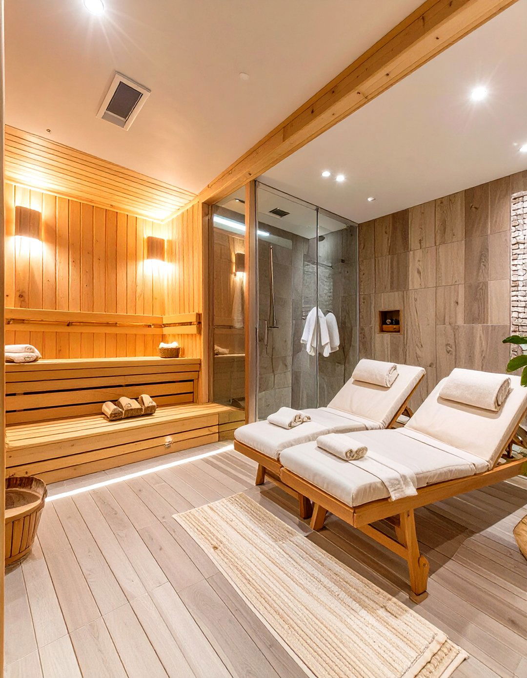 The At Home Spa and Sauna - 30 basement layout ideas
