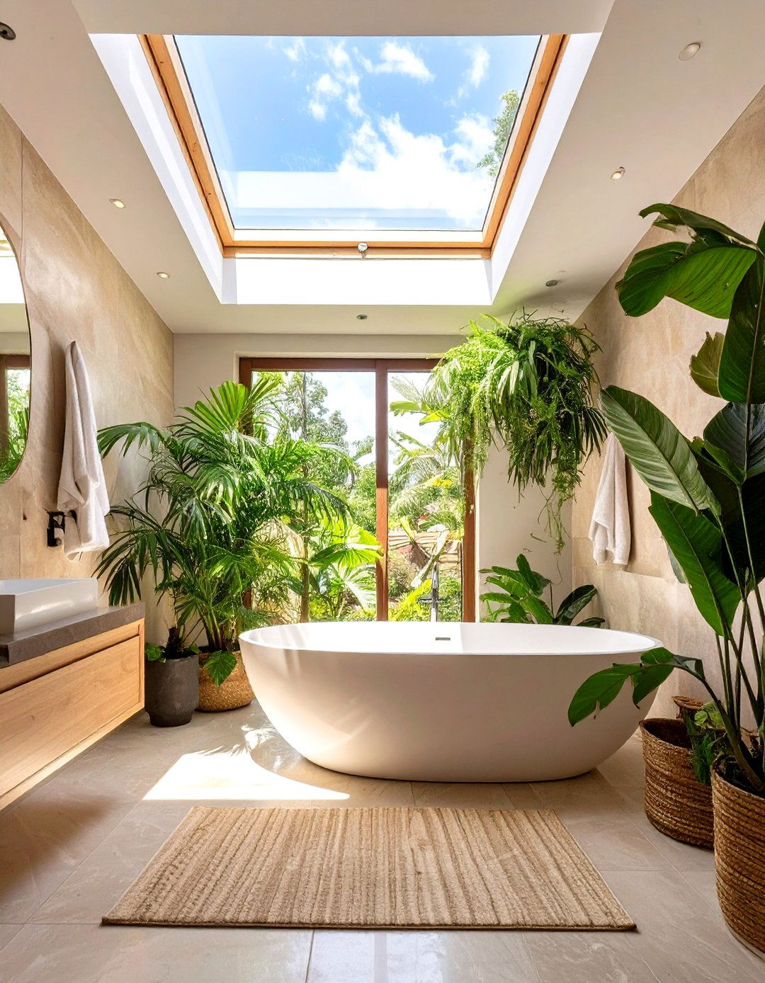 The Atrium Bathroom with Skylight - 30 ai spa bathroom design ideas