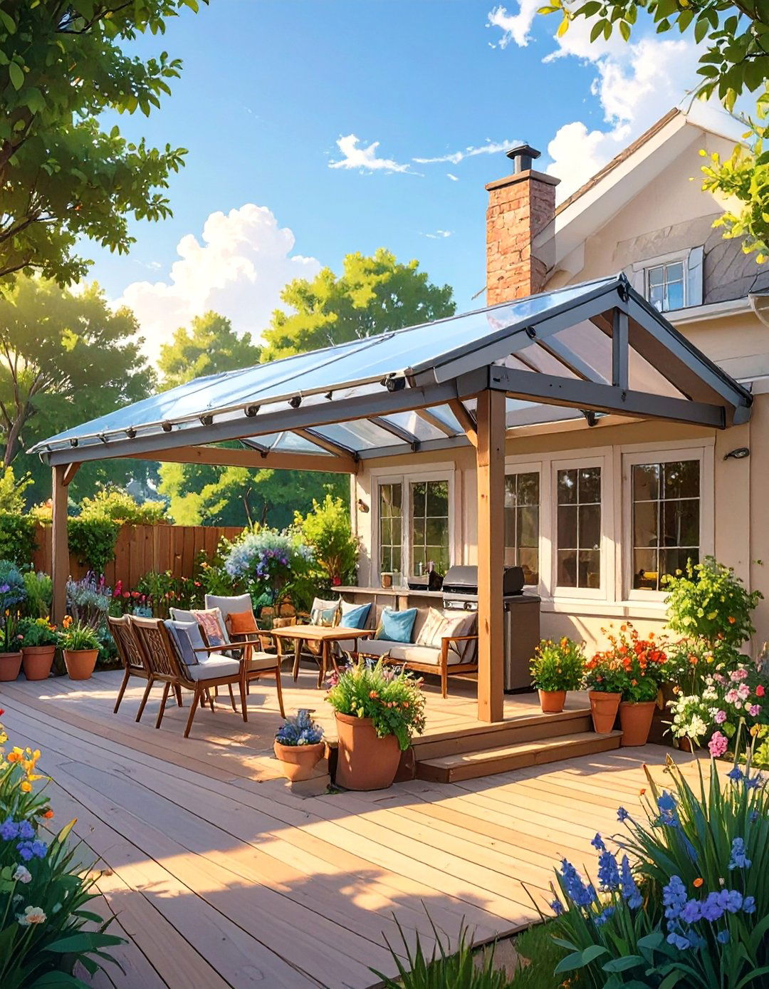 The Attached Lean To Deck Cover - 30 deck cover ideas