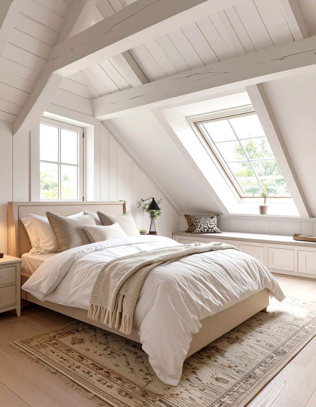 The Attic Bedroom with Slanted Ceilings - 30 american colonial interior design ideas