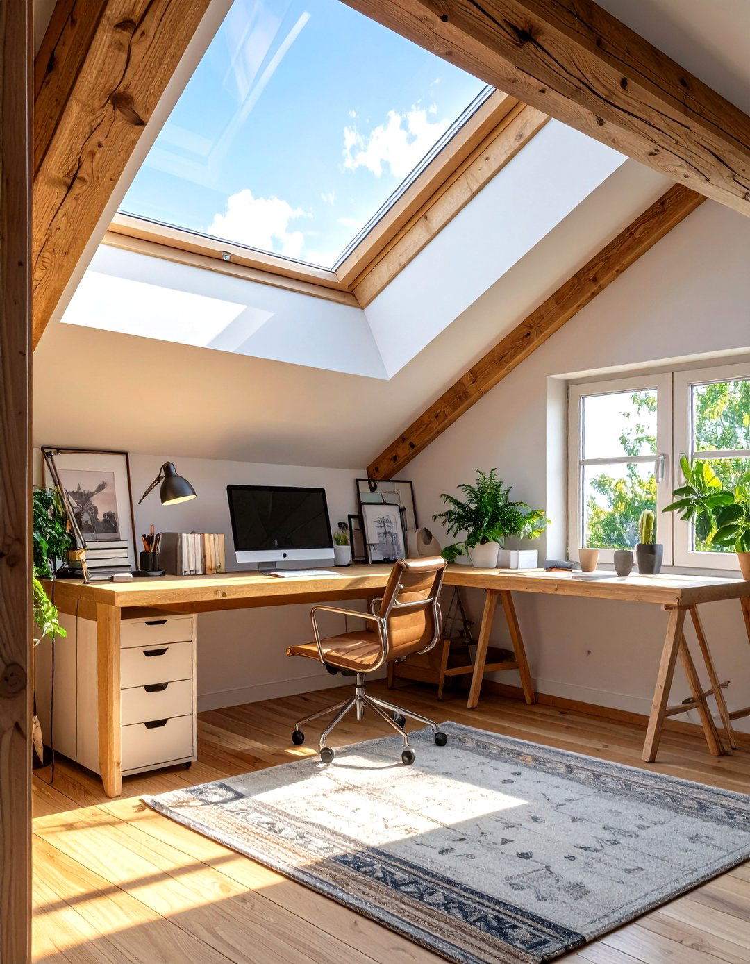 The Attic Conversion Workspace - 30 home office ideas for him
