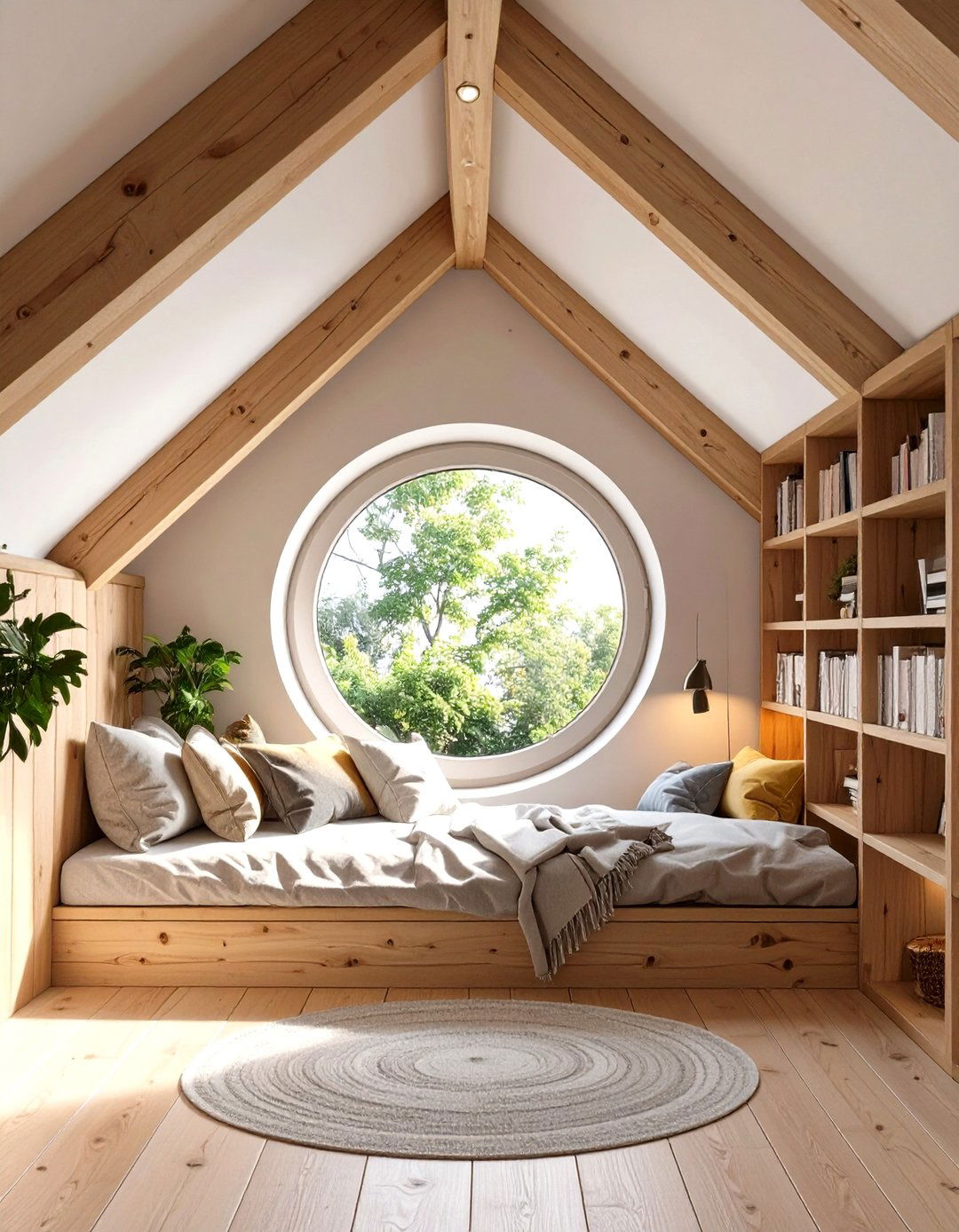 The Attic Reading Nook with a View - 30 biophilic interior design ideas