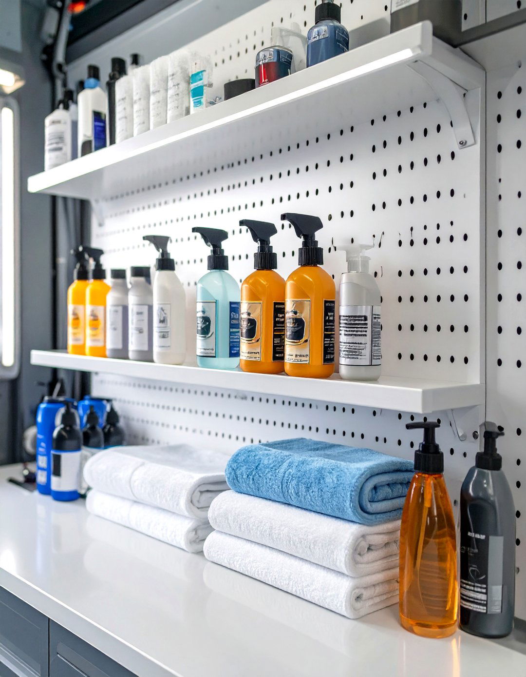 The Automotive Detailing Station Pegboard - 30 garage pegboard ideas