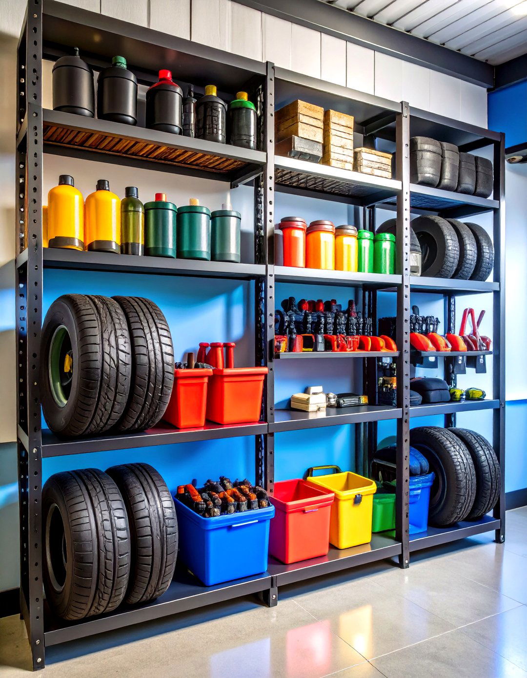 The Automotive Enthusiasts Garage Shelf Setup - 30 garage shelf ideas