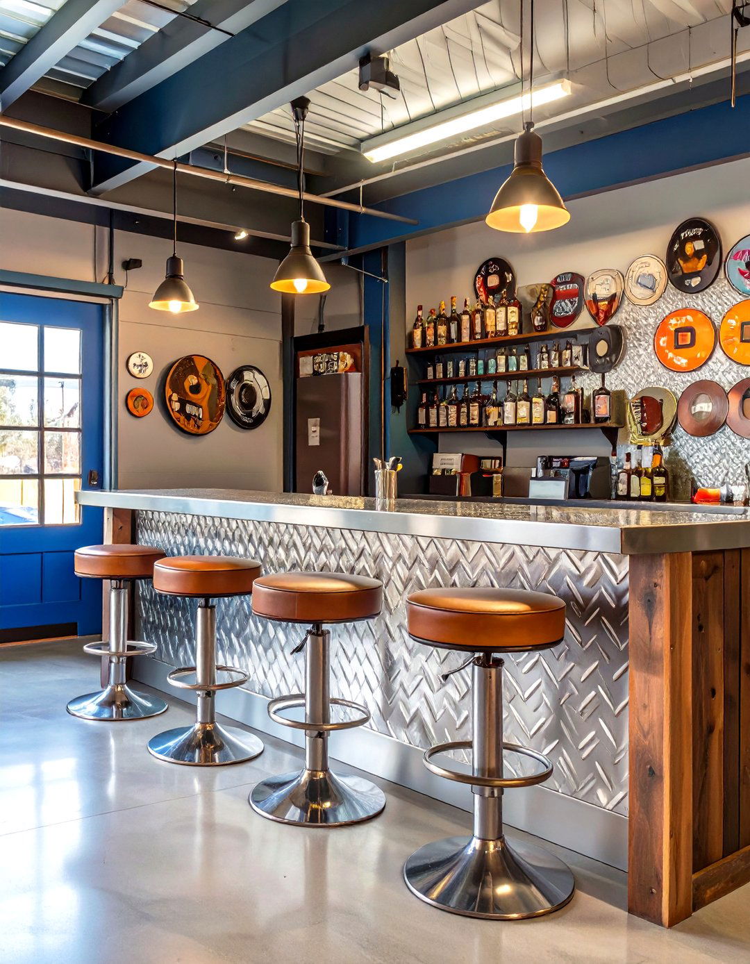 The Automotive Garage Bar - 30 man cave bar ideas