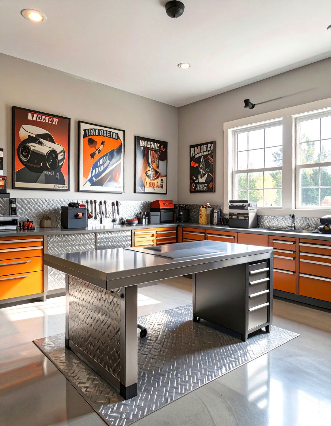 The Automotive Garage Home Office - 30 mens home office ideas