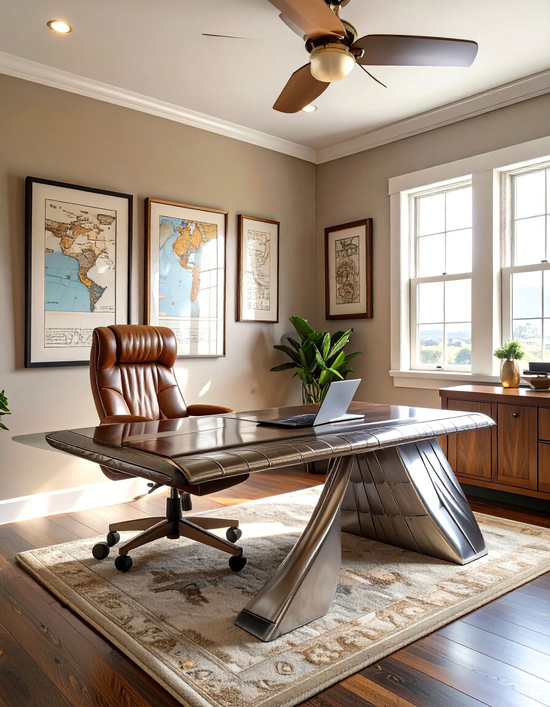 The Aviation Themed Command Center - 30 mens home office ideas