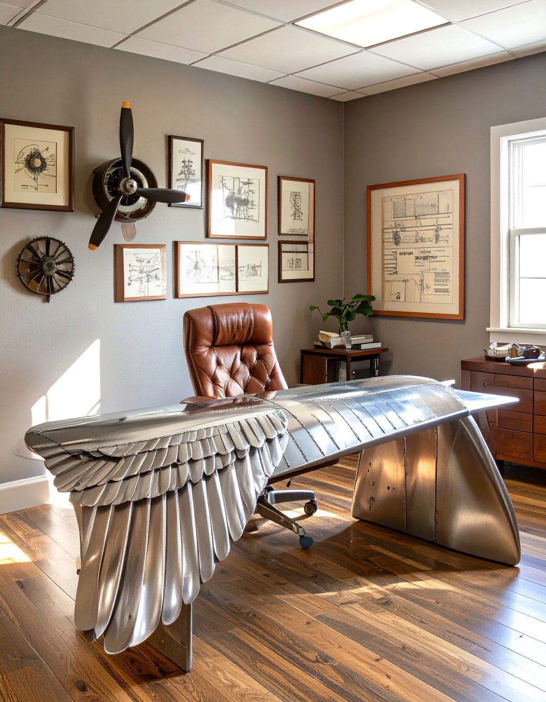 The Aviation Themed Office - 30 masculine man office ideas