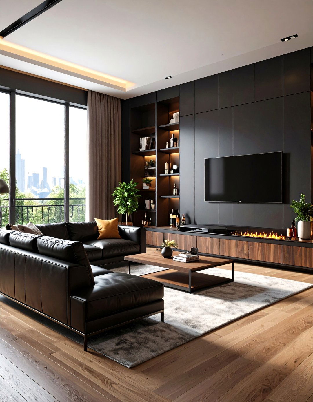 The Bachelor Pad Living Room - 30 leather couch living room ideas