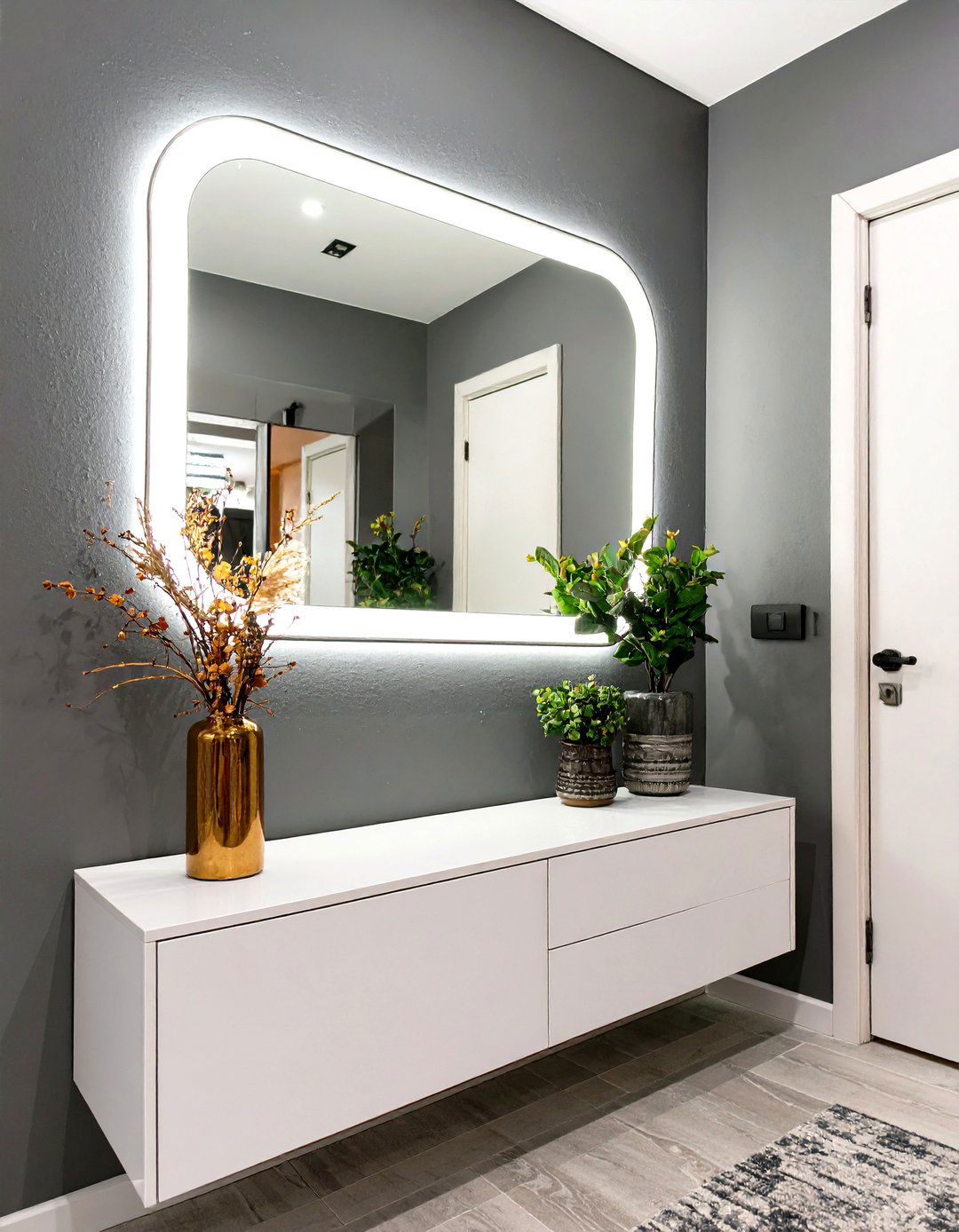 The Backlit LED Entryway Mirror - 30 modern entryway mirror ideas