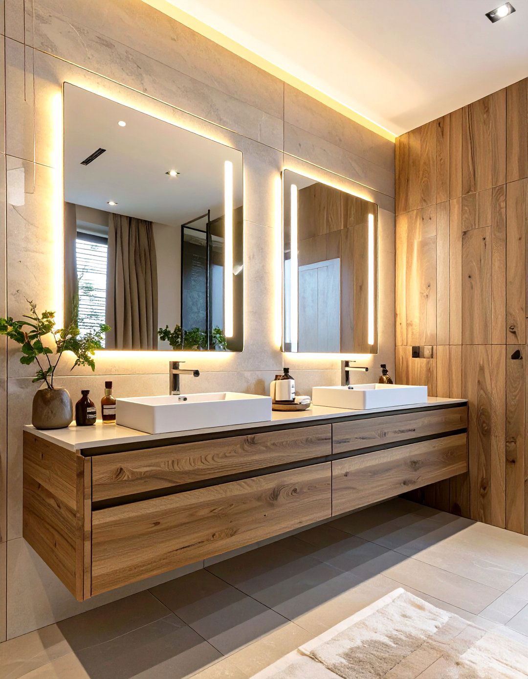 The Backlit Mirror Bathroom Design - 30 double sink bathroom ideas
