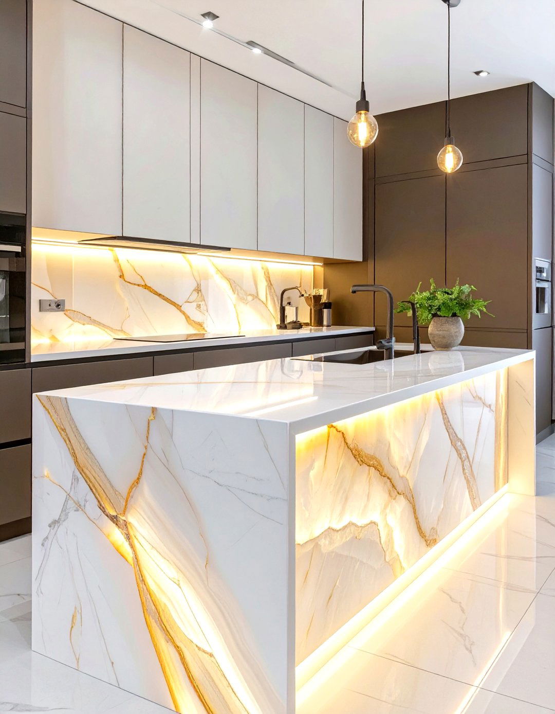 The Backlit Panel Backsplash Kitchen - 30 modern kitchen backsplash ideas