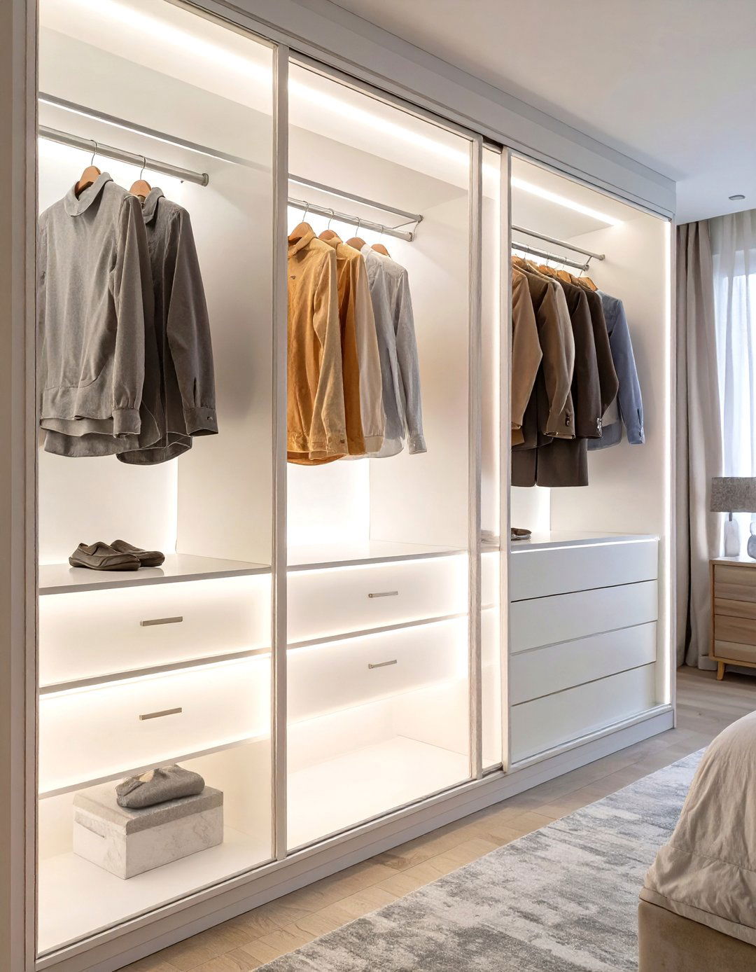 The Backlit Panel Wardrobe - 30 open closet ideas