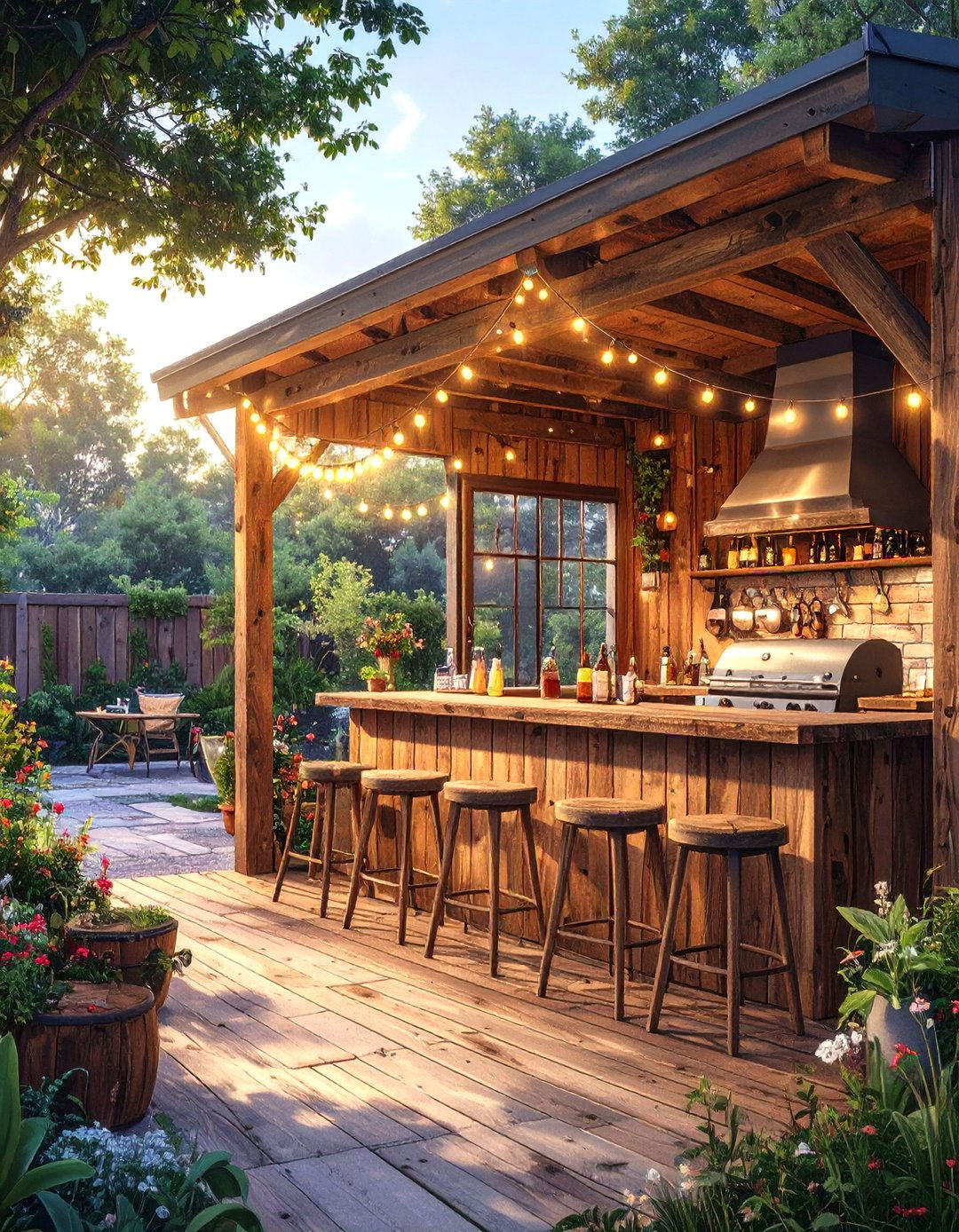 The Backyard Bar and Grill Shed - 30 man cave shed ideas