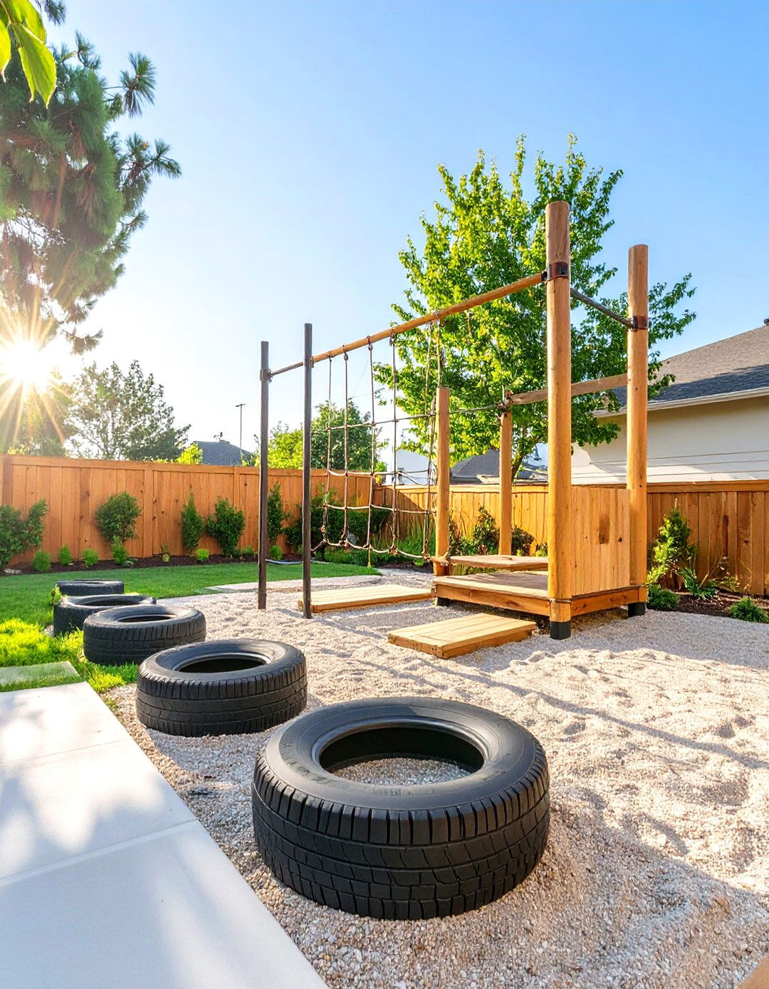 The Backyard Obstacle Course Playground - 30 backyard playground ideas