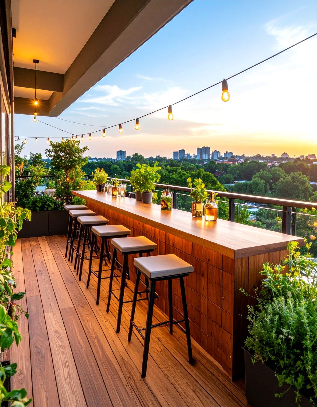 The Balcony Bar and Entertainment Hub - 30 ai balcony garden design ideas