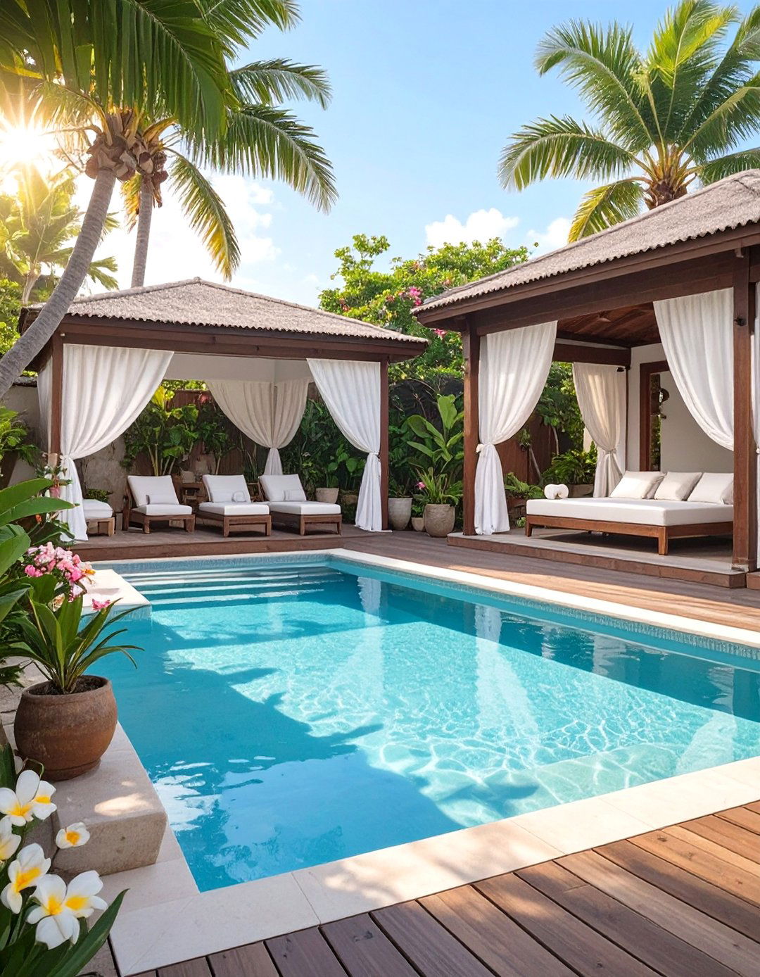 The Balinese Inspired Wellness Retreat Pool - 30 backyard pool landscaping ideas