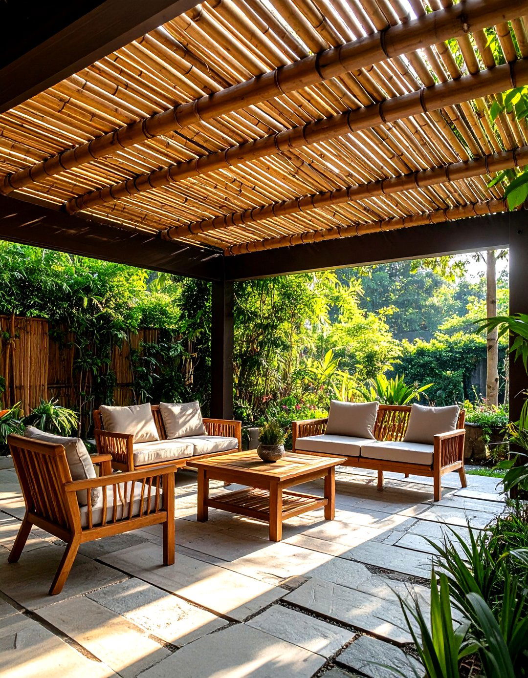 The Bamboo Screen Roof - 30 extension patio roof ideas
