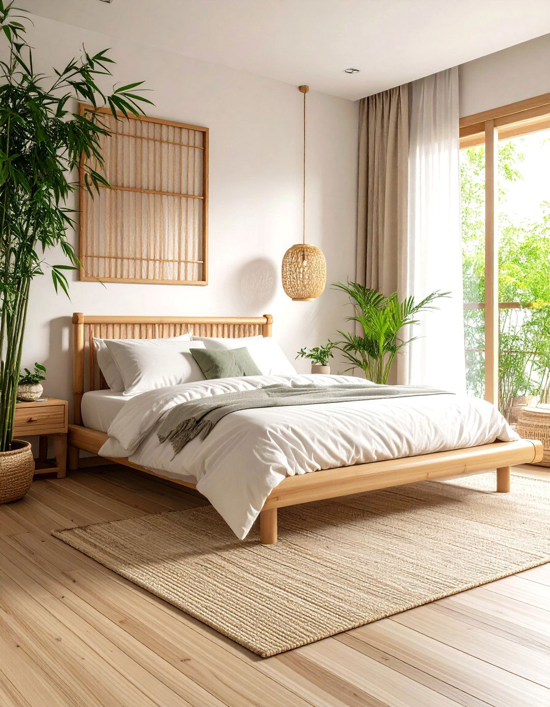 The Bamboo Themed Bedroom - 30 japanese interior design ideas