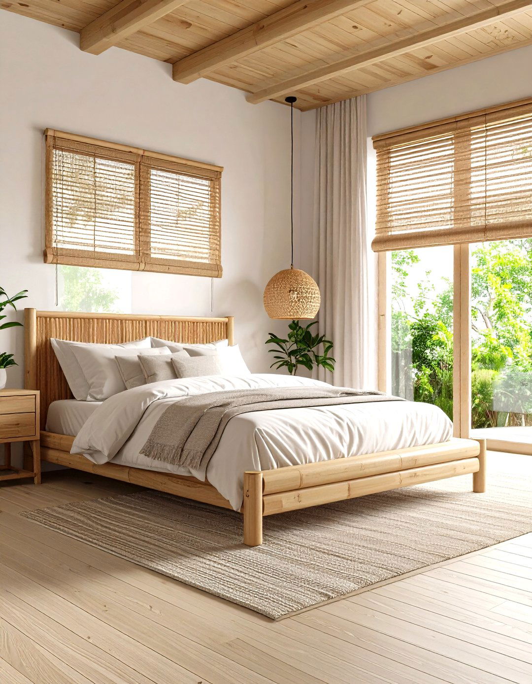 The Bamboo and Light Wood Bedroom - 30 earthy bedroom ideas