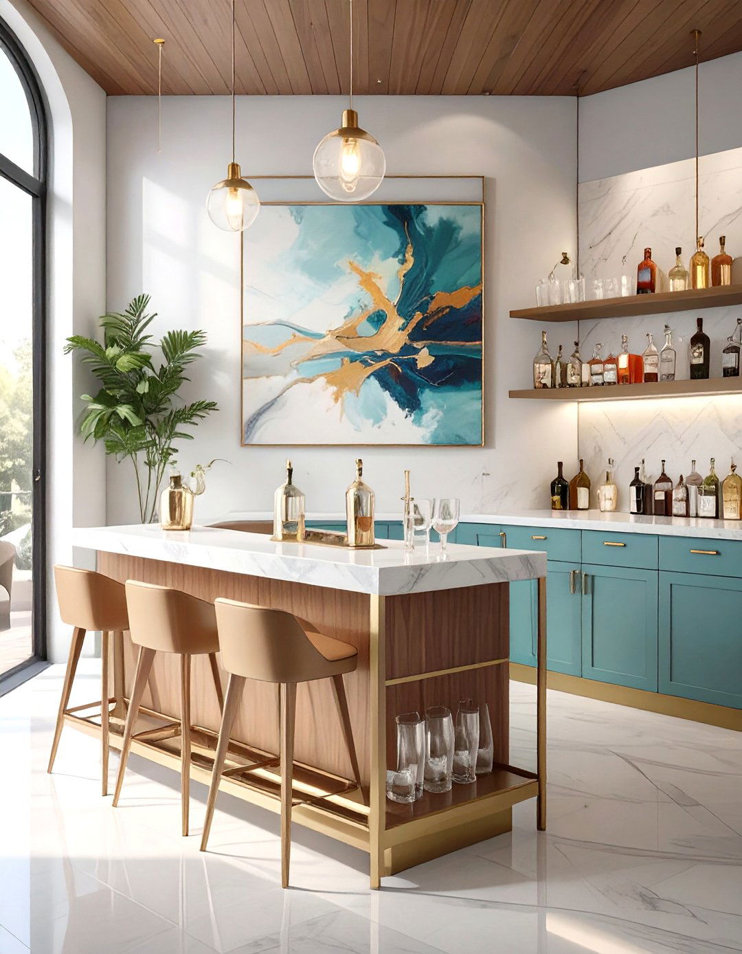 The Bar Cart Corner for Entertaining - 30 mcm interior design ideas