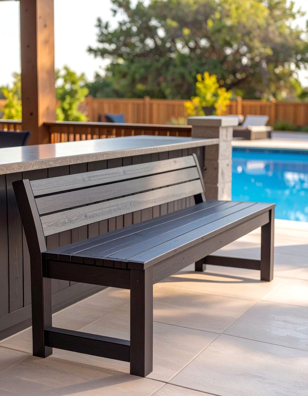 The Bar Height Deck Bench - 30 deck bench ideas
