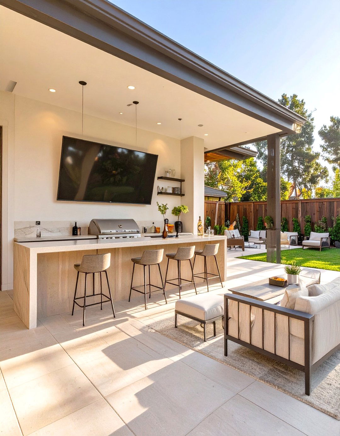 The Bar and Entertainment Hub - 30 covered patio backyard patio ideas