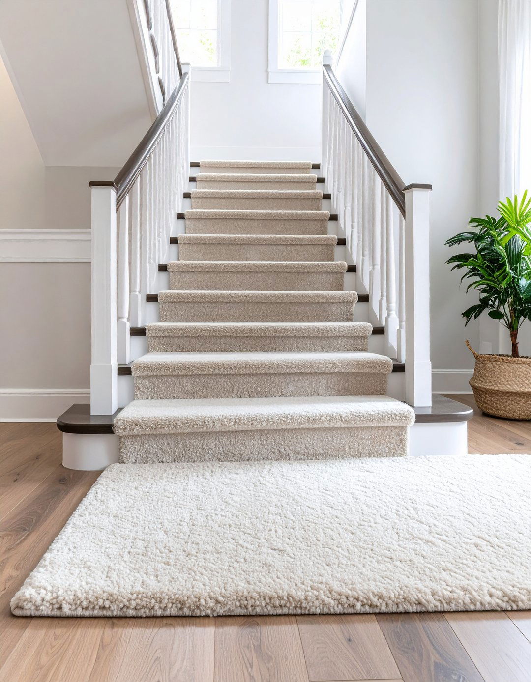 The Barely There Neutral Carpet - 30 latest carpet trends for stairs