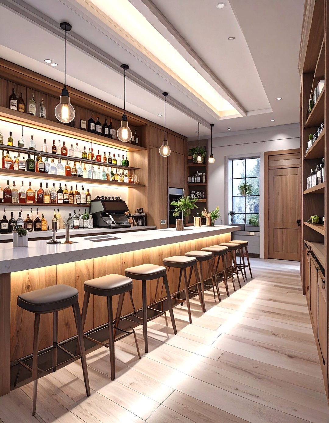 The Basement Bar with Galley Layout - 30 bar ideas for basement