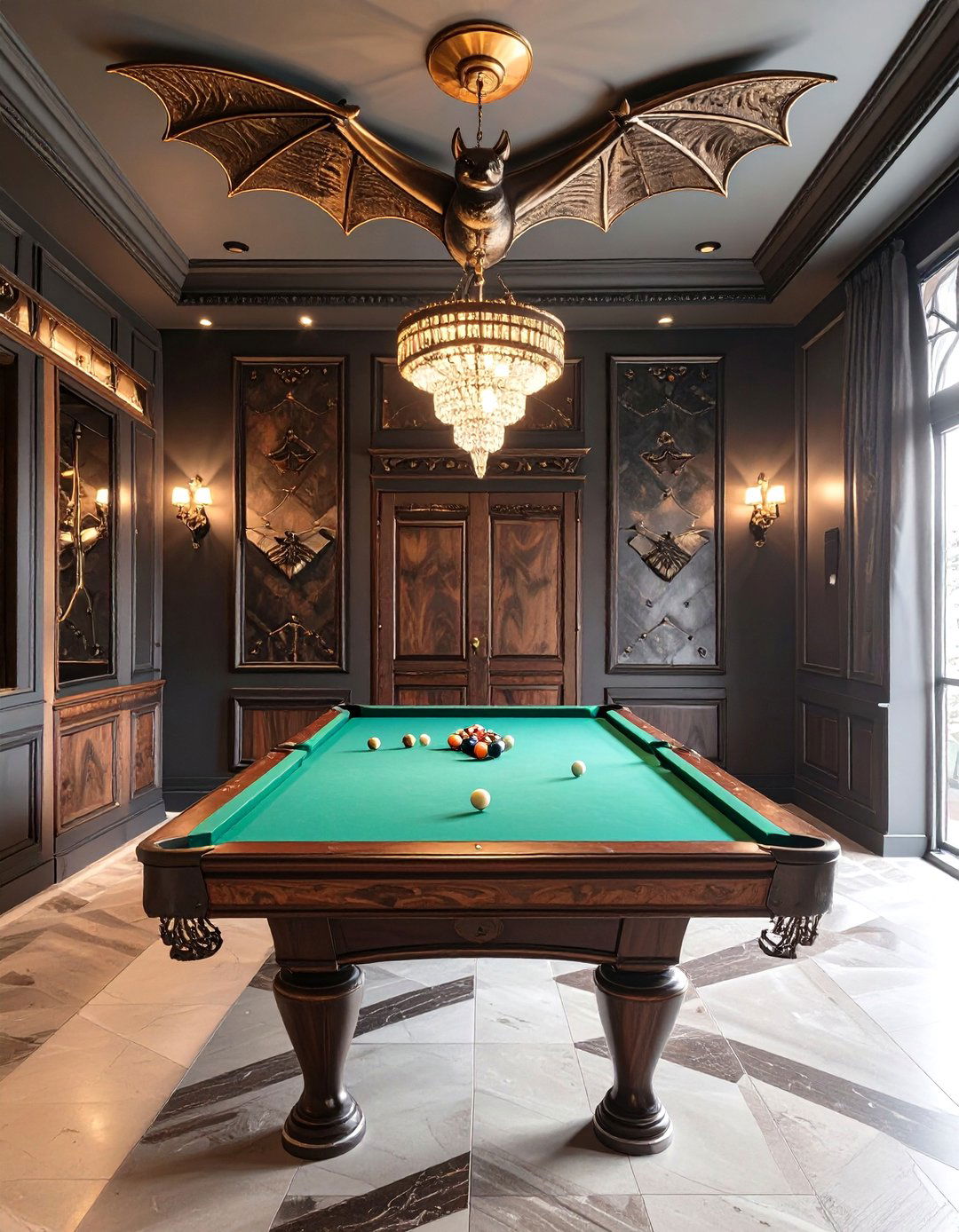 The Bat Motif Billiard Room - 30 art nouveau interior design ideas