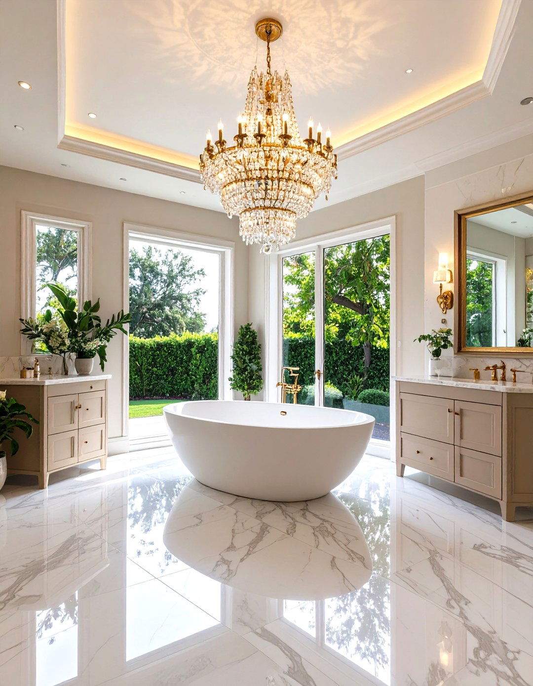 The Bathroom with a Chandelier - 30 large bathroom ideas