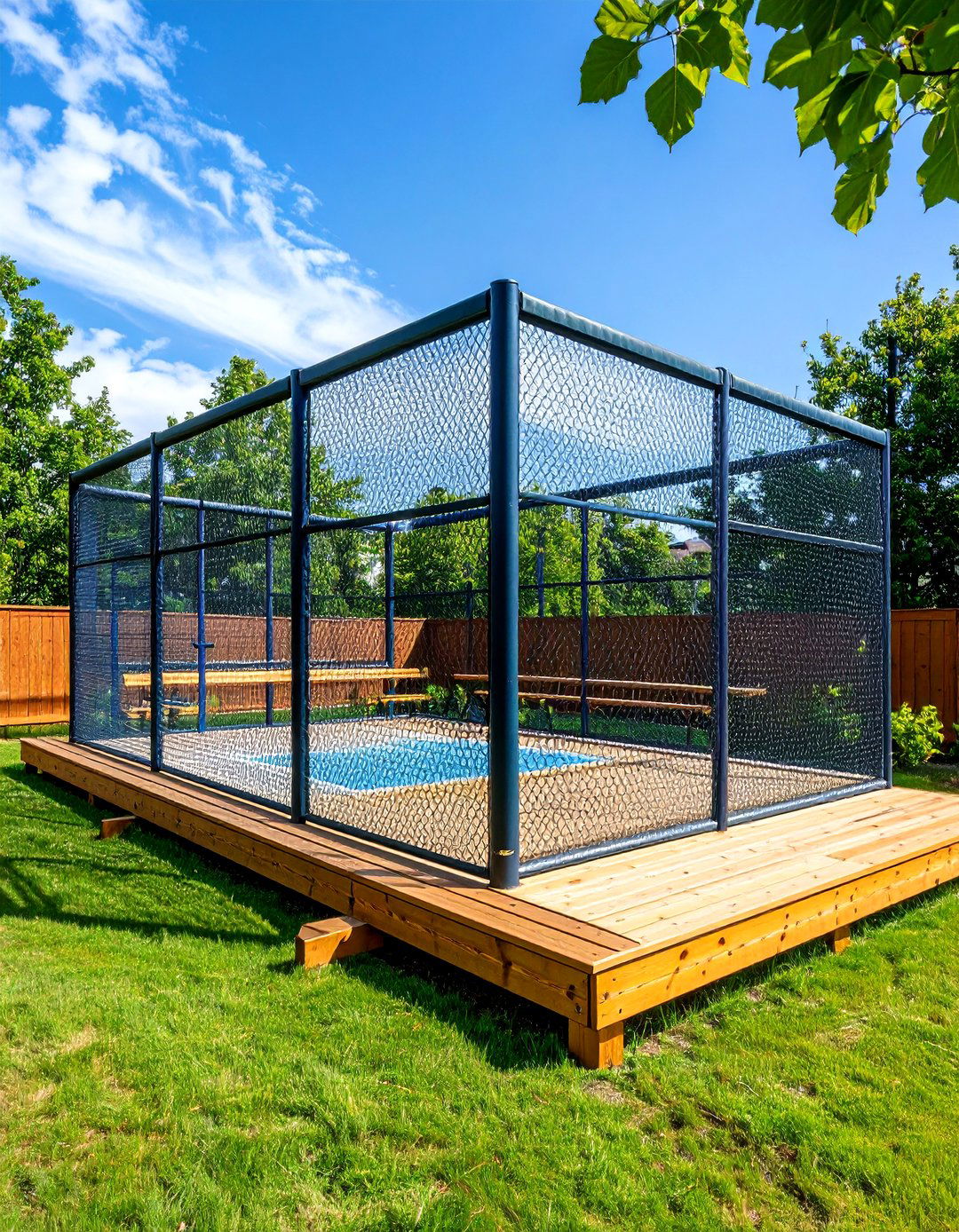 The Batting Cage with an Observation Deck - 30 backyard batting cage ideas