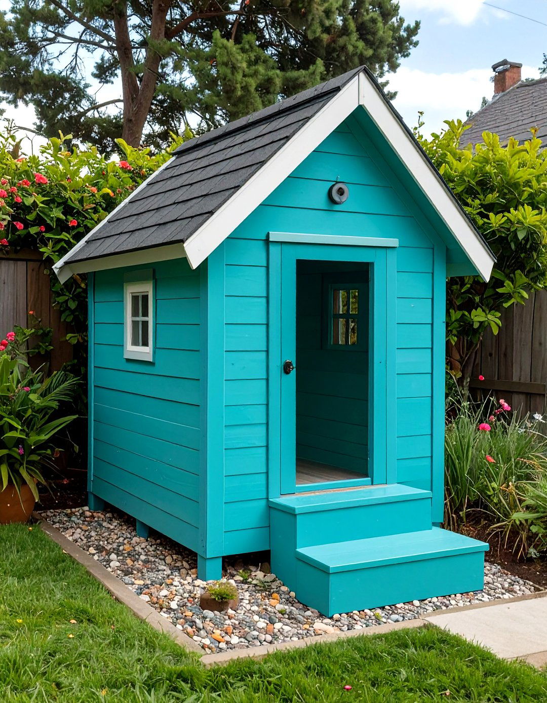 The Beach Hut Kennel - 30 homemade outdoor dog kennel ideas