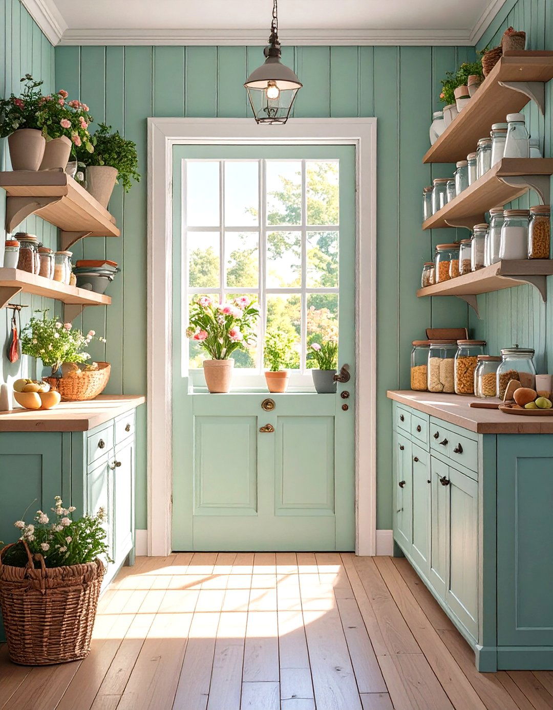 The Beadboard Wall Pantry - 30 hidden small walk in pantry ideas