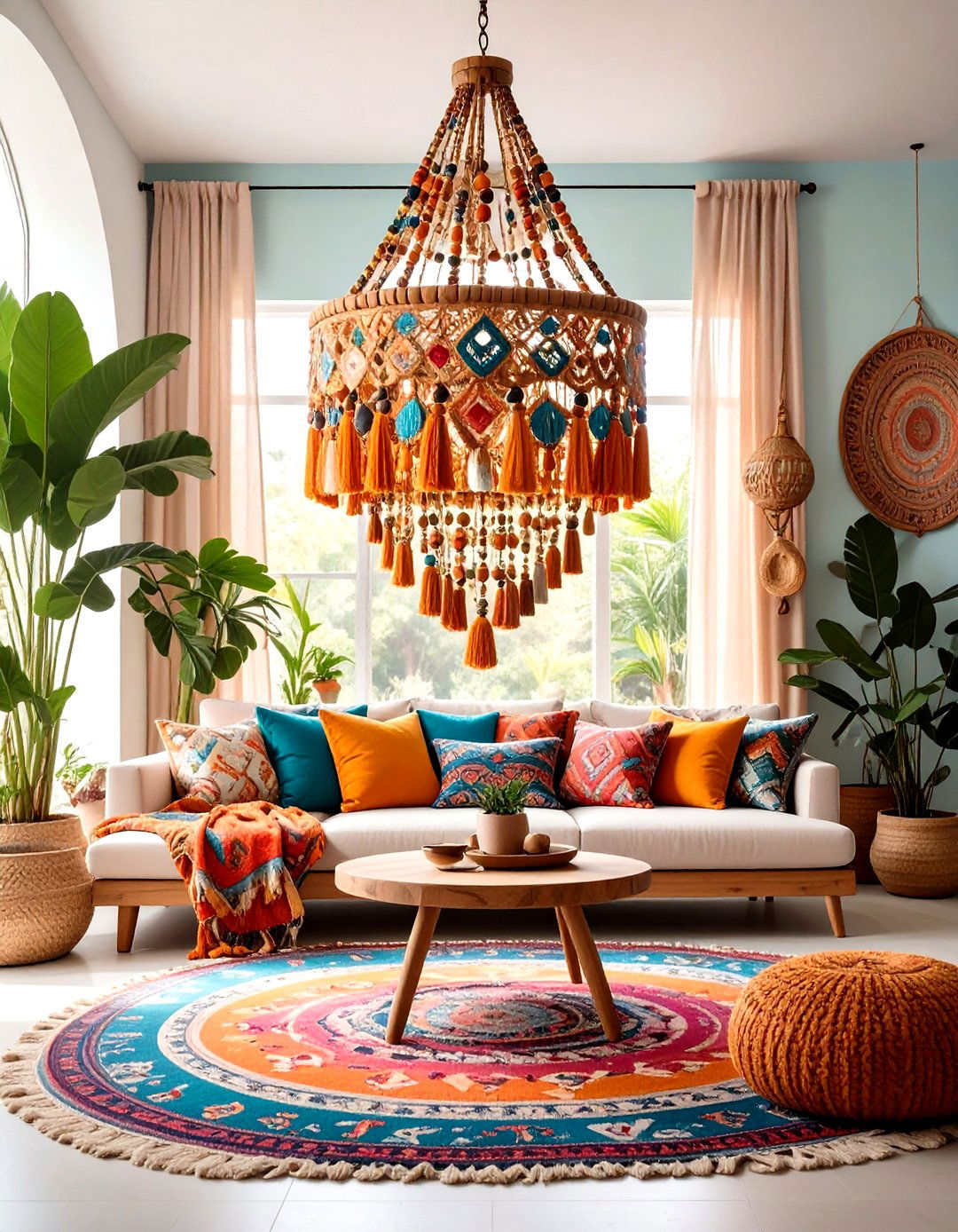 The Beaded Bohemian Chandelier - 30 living room chandelier ideas