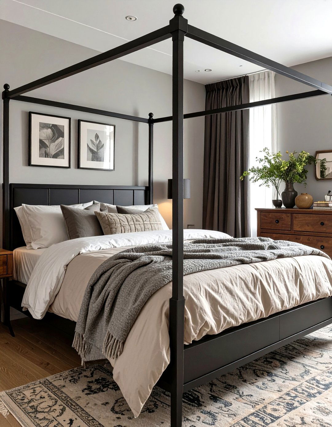 The Bedroom with a Modern Four Poster Bed - 30 modern traditional interior design ideas