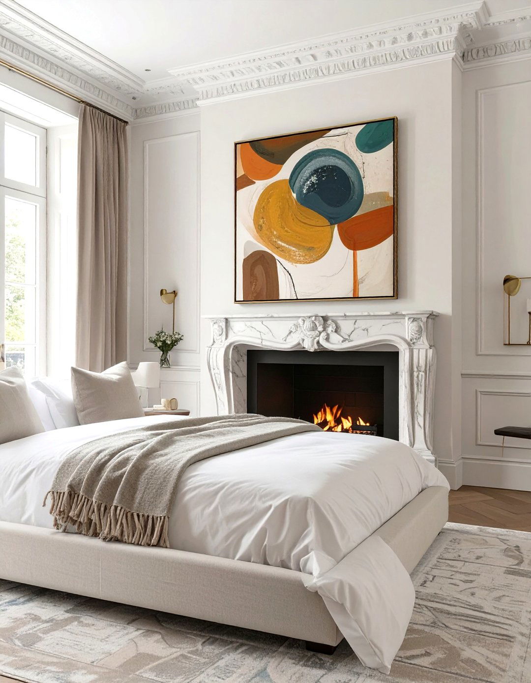 The Bedroom with an Antique Fireplace Mantel - 30 modern french interior design ideas