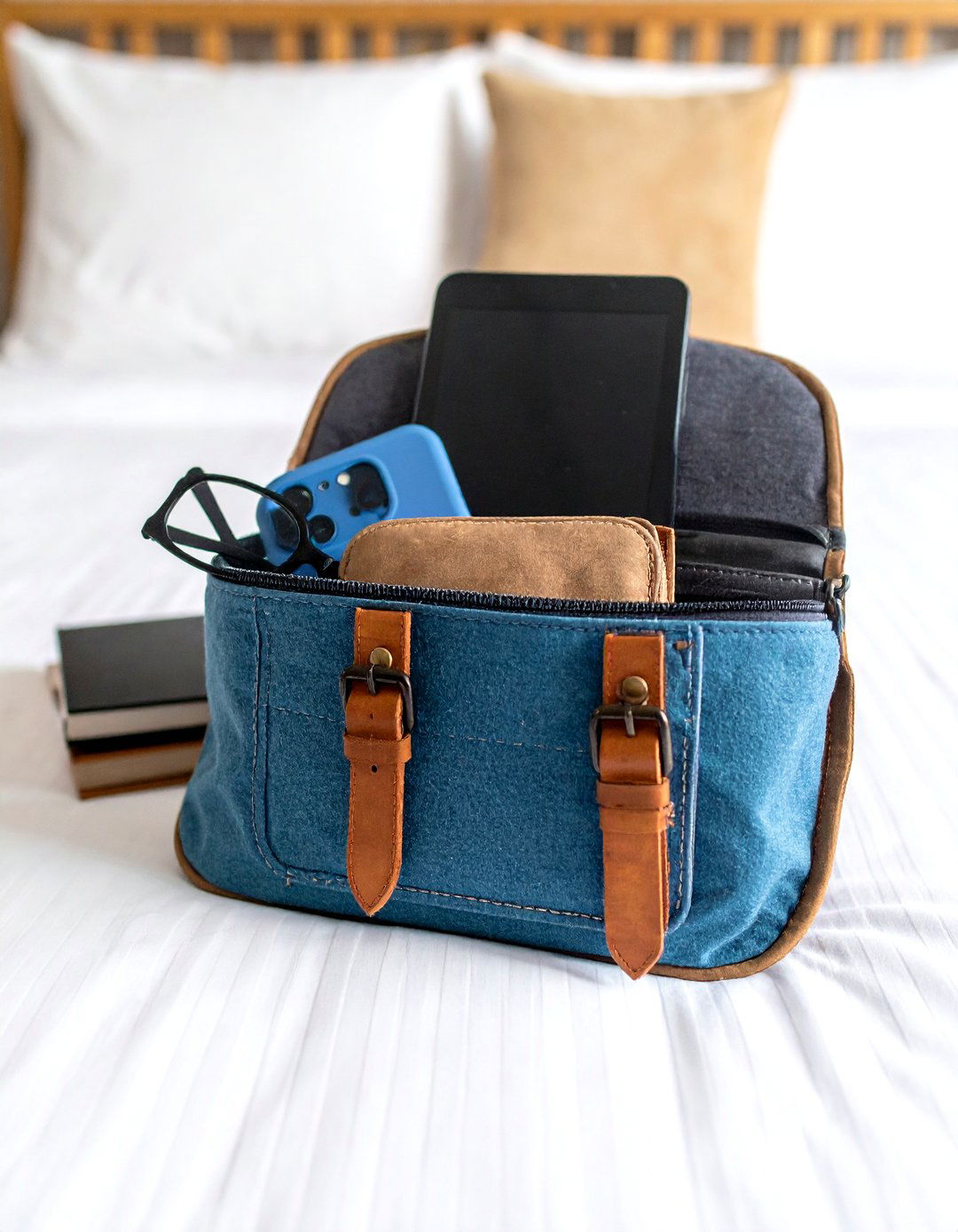 The Bedside Caddy Pocket - 30 dorm storage ideas