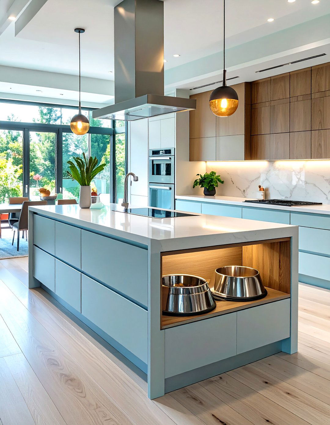The Bespoke Kitchen Island with Feeding Nook - 30 ai pet-friendly home design ideas